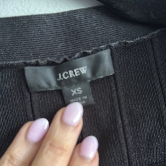 Black JCREW Ribbed Button-Up Cardigan - Picture 2 of 3